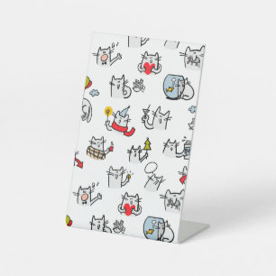 Signe De Table Chats amusants, lait et magie.