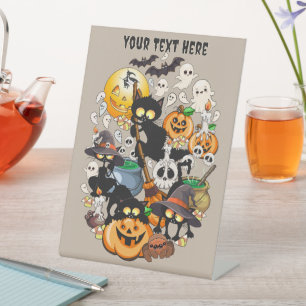 Signe De Table Chats drôles de Halloween Fête