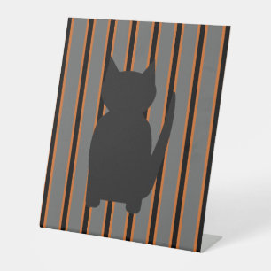 Signe De Table Chats noirs en silhouette pour Halloween amusants