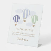 Signe De Table Chaud Air Balloons Boy Baby shower Déchets Raffle (Recto)