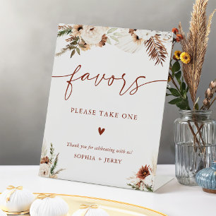 Signe De Table Chaud Terracotta Earthy Boho Floral Faveurs Mariag