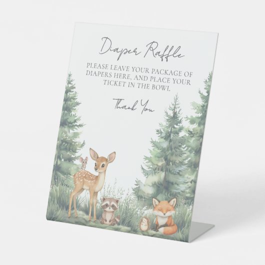 Signe De Table Chauffage Raffle Bois Forrest Animaux (Recto)