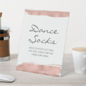 Signe De Table Chaussettes de danse Bat mitzvah rose Gold Brushst (In SItu)