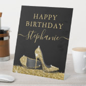 Signe De Table Chaussure haute talon Parties scintillant noir et  (In SItu)