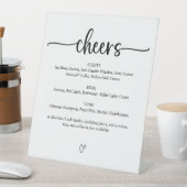Signe De Table Cheers Wedding Bar Sign Menu (In SItu)
