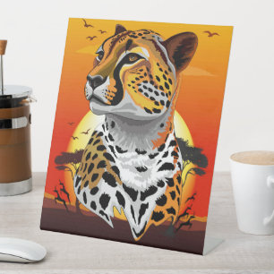 Signe De Table Cheetah African Feline Wild Animal