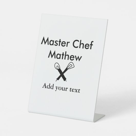 Signe De Table Chef cuisinier cuisinier cuisinier ajouter nom de (Recto)