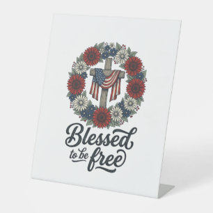 Signe De Table Chemise croisée florale patriotique bénie pour êtr