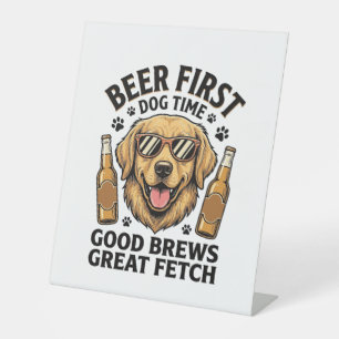 Signe De Table Chemise de bière Retriever doré Funny Dog Lover Vi