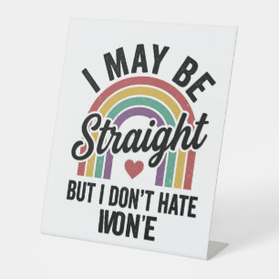Signe De Table Chemise de fierté arc-en-ciel Straight But Kind Vi