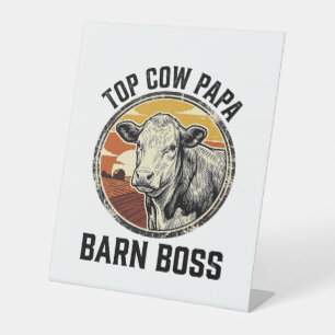 Signe De Table Chemise de papa vache Graphique de père de ferme g