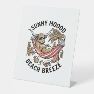 Signe De Table Chemise de vache de plage Art animal de ferme d'ét