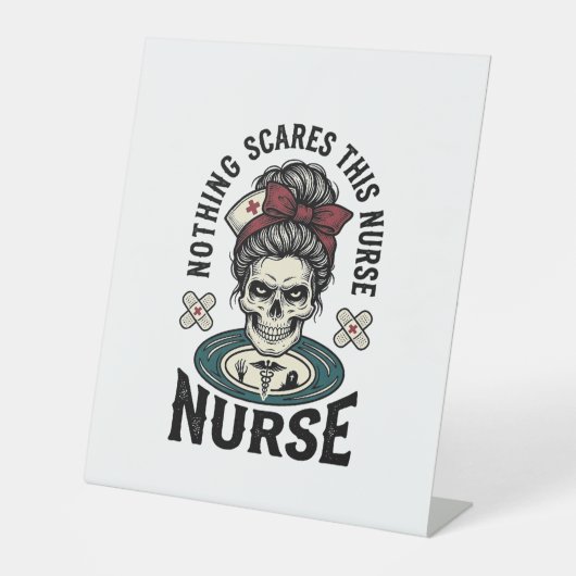 Signe De Table Chemise d'infirmière Halloween Graphique de crâne (Recto)