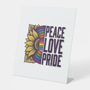 Signe De Table Chemise vectorielle fleur vintage Peace Love Pride