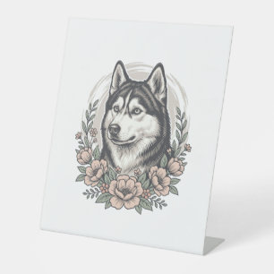 Signe De Table Chemise vintage Husky Floral Portrait Design_1
