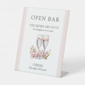 Signe De Table Cherry Blossom Mariage Funny Open Bar (Recto)