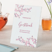 Signe De Table Cherry Blossom Pink White Wedding Guestbook (In SItu)