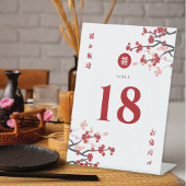 Signe De Table Cherry Blossoms & Double Bonheur Mariage chinois