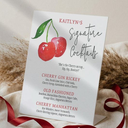 Signe De Table Cherry On Top Bachelorette Party Signature Coctail