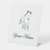 Signe De Table Cheval en couleur noire (Recto)