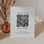 Signe De Table Chic Barre de typographie Menu QR Code