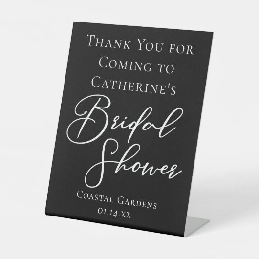 Signe De Table Chic Black Bridal Shower Personalized Welcome (Recto)