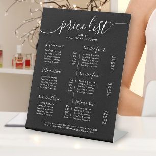 Signe De Table Chic Black Typographie Business Service Liste des