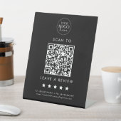 Signe De Table Chic Black Typographie Logo QR Code Laisser Un Avi (In SItu)