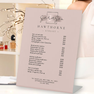 Signe De Table Chic Brush Stroke Salon Tarifs Services Moderne