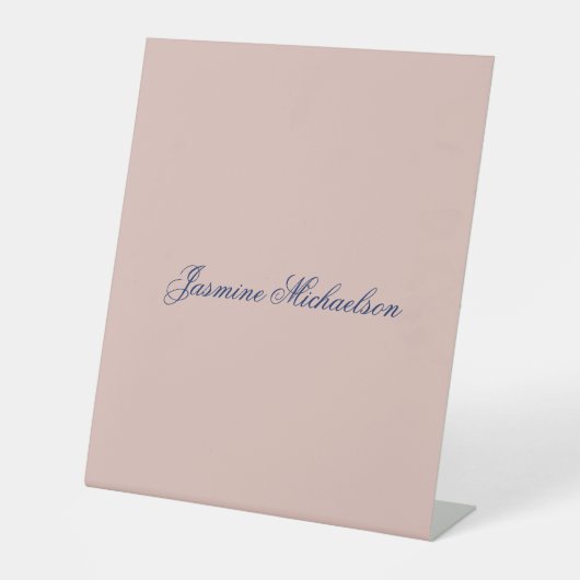 Signe De Table Chic Calligraphie Nom Couleur Or Rose Adorable (Recto)