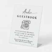 Signe De Table Chic Calligraphy Mariage Téléphone Audio Livre d'o (Recto)