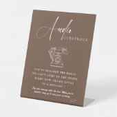 Signe De Table Chic Calligraphy Mariage Téléphone Audio Livre d'o (Recto)