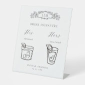 Signe De Table Chic crête botanique Signature Boisson mariage Sig (Recto)