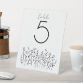 Signe De Table Chic Elegant Fleur sauvage Simple Numéro de table  (In SItu)