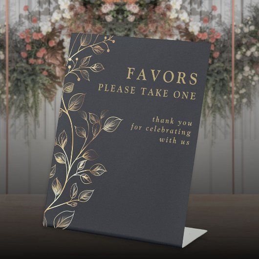 Signe De Table Chic Elegant Golden Floral Wedding Faveurs