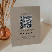 Signe De Table Chic Faux Kraft Business QR Code Laisser Un Avis