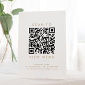 Signe De Table Chic Gold Typographie Restaurant Menu QR Code