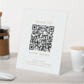 Signe De Table Chic Gold Typographie Restaurant Menu QR Code (In SItu)