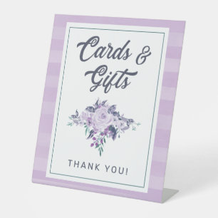 Signe De Table Chic Lavande Purple & Turquoise Floral Cartes & Ca
