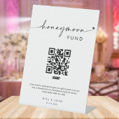 Signe De Table Chic moderne Honeymoon Fund Cash QR Code Mariage