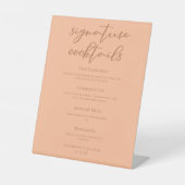 Signe De Table Chic Peach Summer Mariage Signature Cocktails Menu (Recto)
