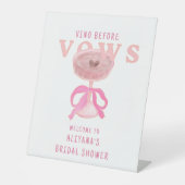 Signe De Table Chic Pink Vino Before Vows Welcome Bridal Shower  (Recto)