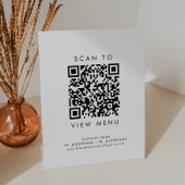 Signe De Table Chic Typographie Restaurant Menu QR Code