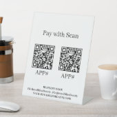Signe De Table Chic Typography 2-App Scan To Pay Pedestal Sign (In SItu)