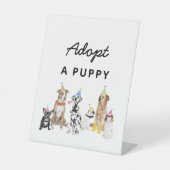 Signe De Table Chien Anniversaire Adopter Un Chiot Party Signer (Recto)