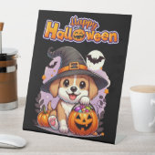 Signe De Table Chien/chiot d'Halloween mignon (In SItu)