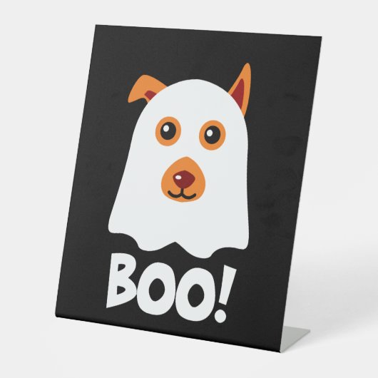 Signe De Table Chien d'Halloween Boo (Recto)