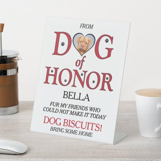 Signe De Table Chien d'honneur Bar de biscuits de mariage avec ph (In SItu)