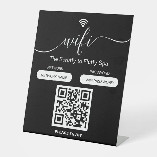 Signe De Table Chien Grooming Business Sign Connexion WiFi gratui (Recto)