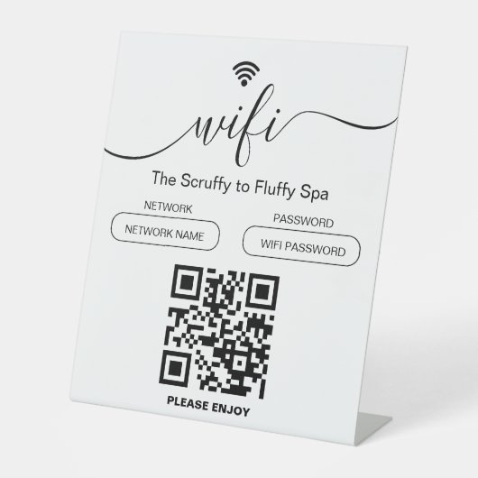 Signe De Table Chien Grooming Business Sign Connexion WiFi gratui (Recto)